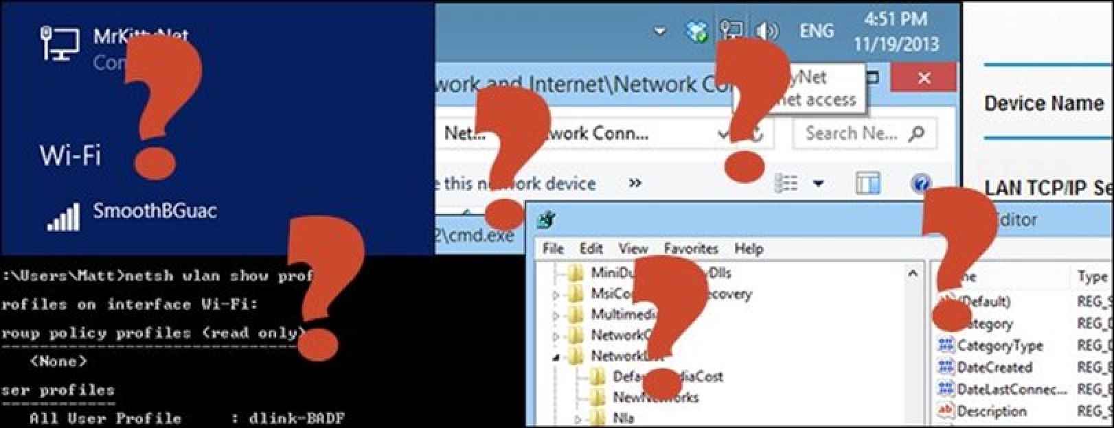 Nola "ahaztu" sare kable (edo haririk gabeko) sarea Windows 8.1