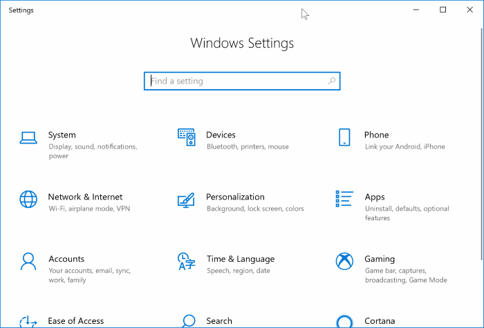 Ezkutatutako aukerak sistema eragilearen aplikazio ezarpenak berrezartzeko Windows 10