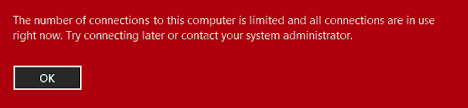Konpondu: ordenagailu honekin konexio kopurua mugatua sistema eragilean Windows 10