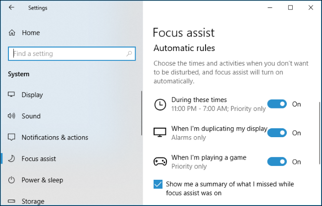 Nola erabili Focus Assist (Ez nahastu modua) aktibatuta Windows 10 10